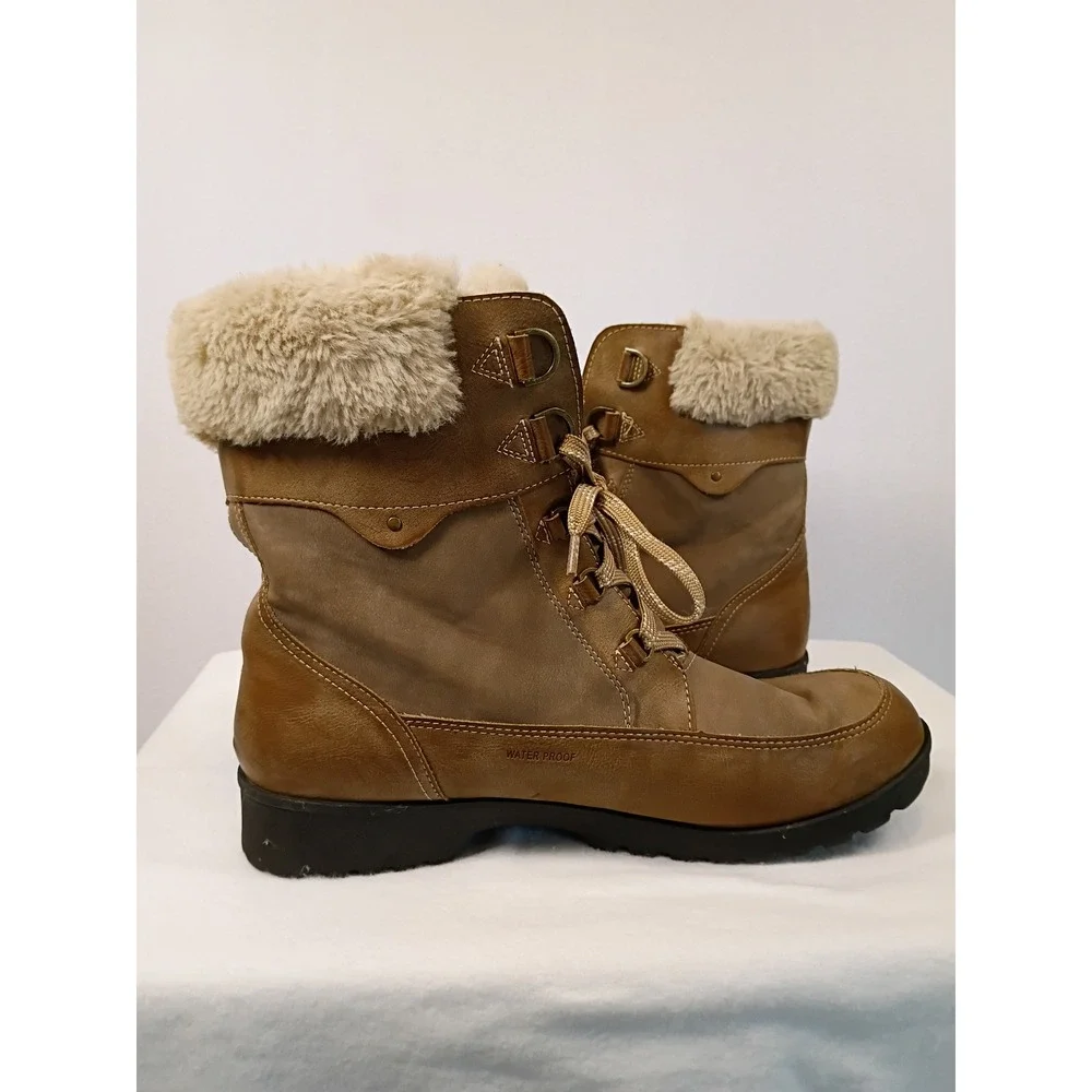 Winter Gorpcore JBU Women 12M Tan Antonio WaterproofJBU Faux Fur Boots